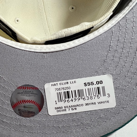 Exclusive New Era 59Fifty White Dome Seattle Mariners 35th Anniversary Patch Hat - Picture 4 of 7